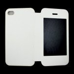 Wholesale iPhone 4S 4 Slim Touch Screen Flip Leather Case (White)